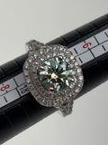 3,49 Ct Moissanit Ring Größe 7 925er Silber