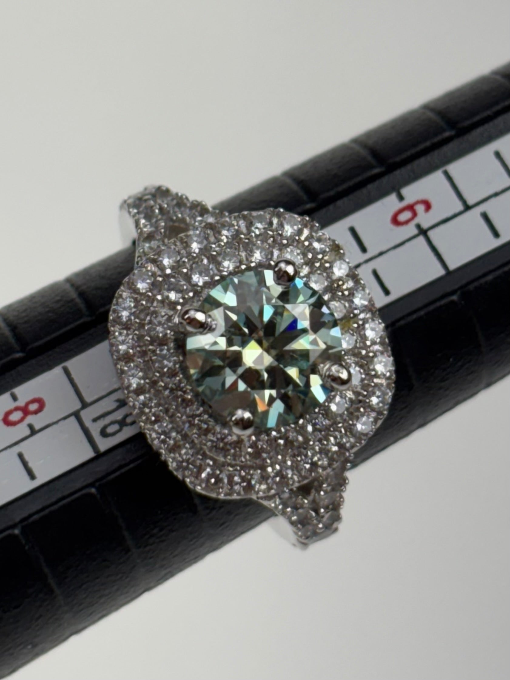 3,49 Ct Moissanit Ring Größe 7 925er Silber