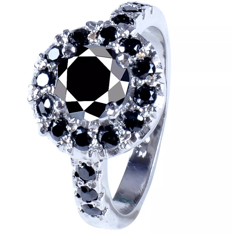 925er Silber Ring Größe 9 Moissanit 3.36 Ct