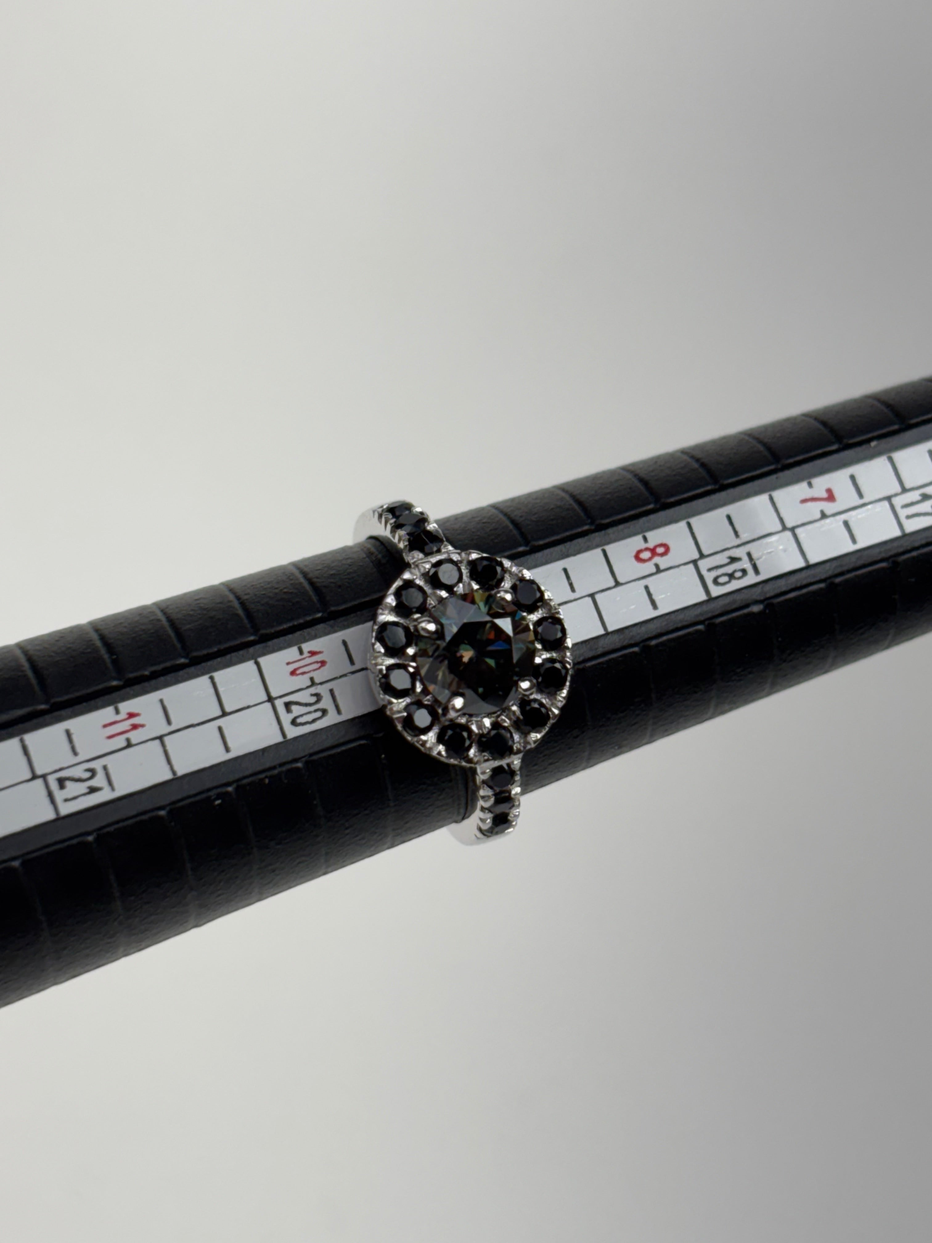 925er Silber Ring Größe 9 Moissanit 3.33 Ct