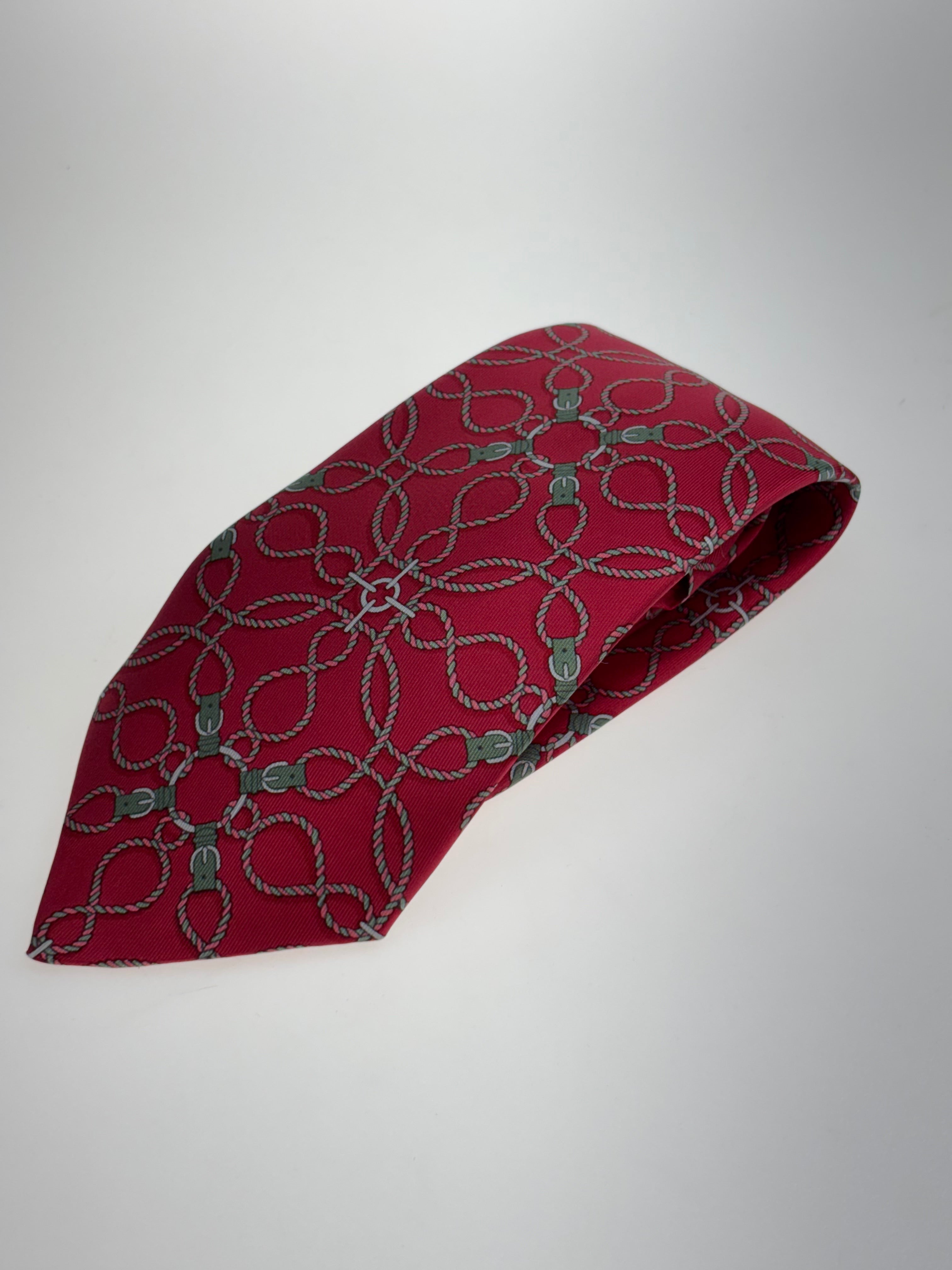 Rote Hermès Seidenkrawatte