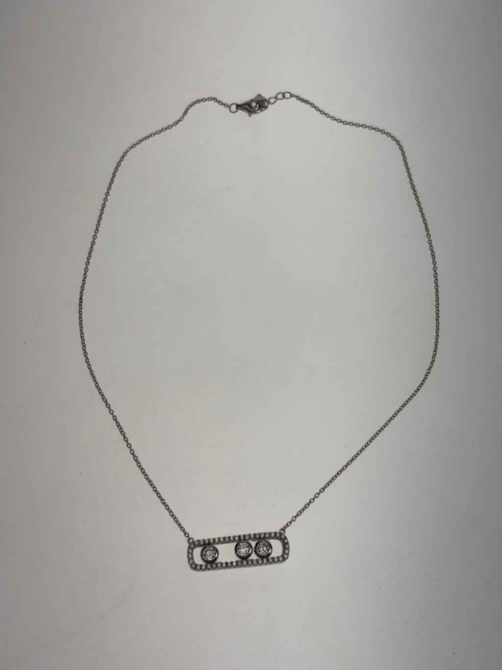 Halskette 925er Silber mit Zirkoniasteinen