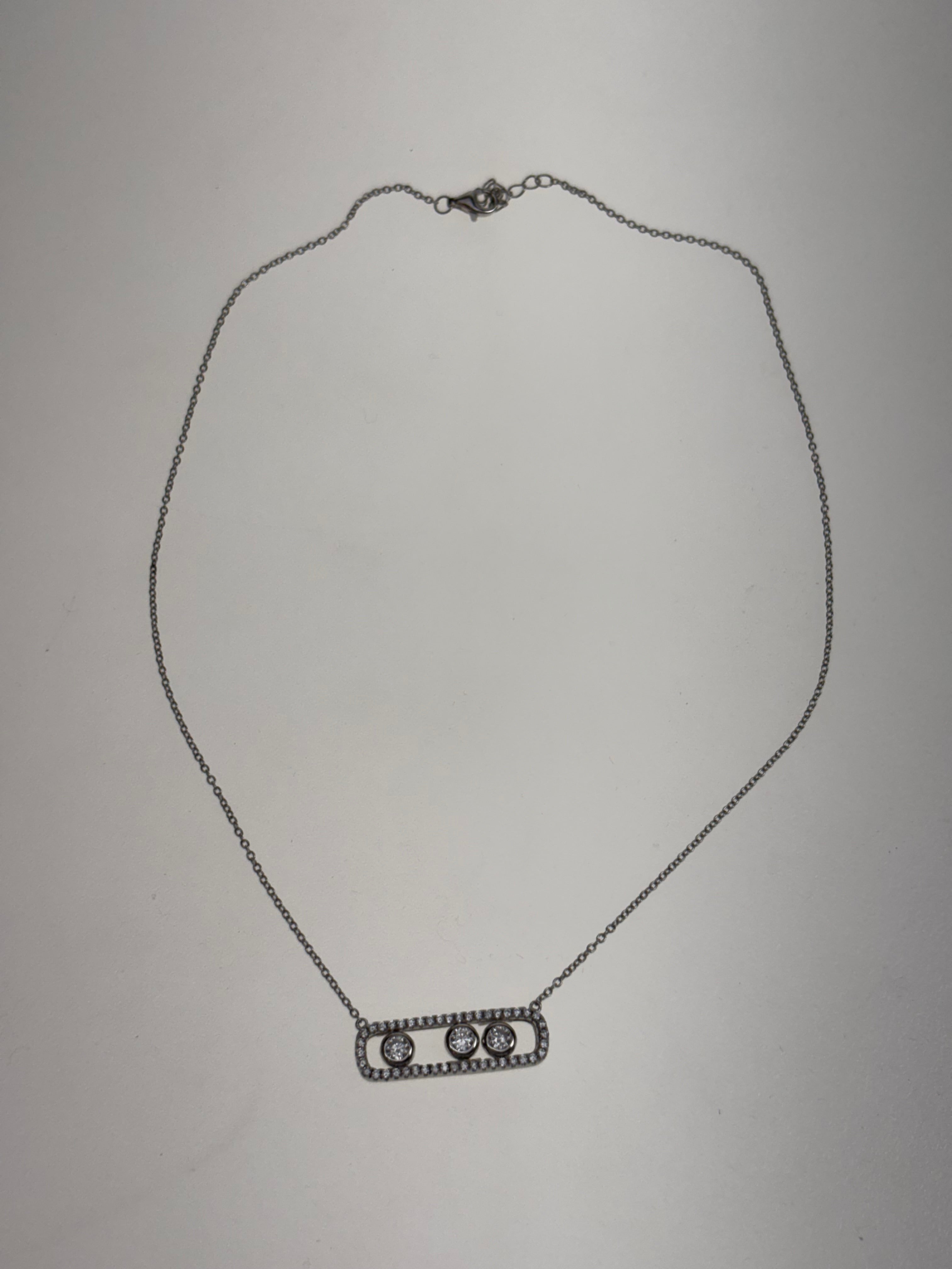 Halskette 925er Silber mit Zirkoniasteinen