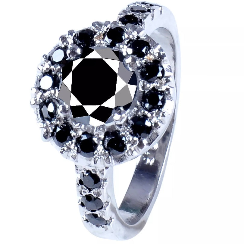 925er Silber Ring Größe 9 Moissanit 3.33 Ct