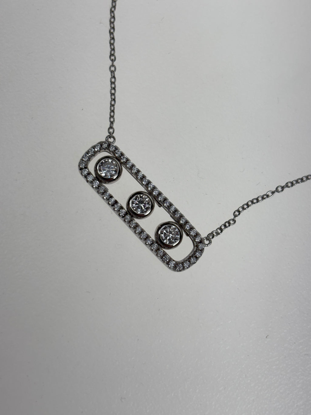 Halskette 925er Silber mit Zirkoniasteinen