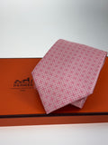 Pinke Hermès Seidenkrawatte Kreuz Muster