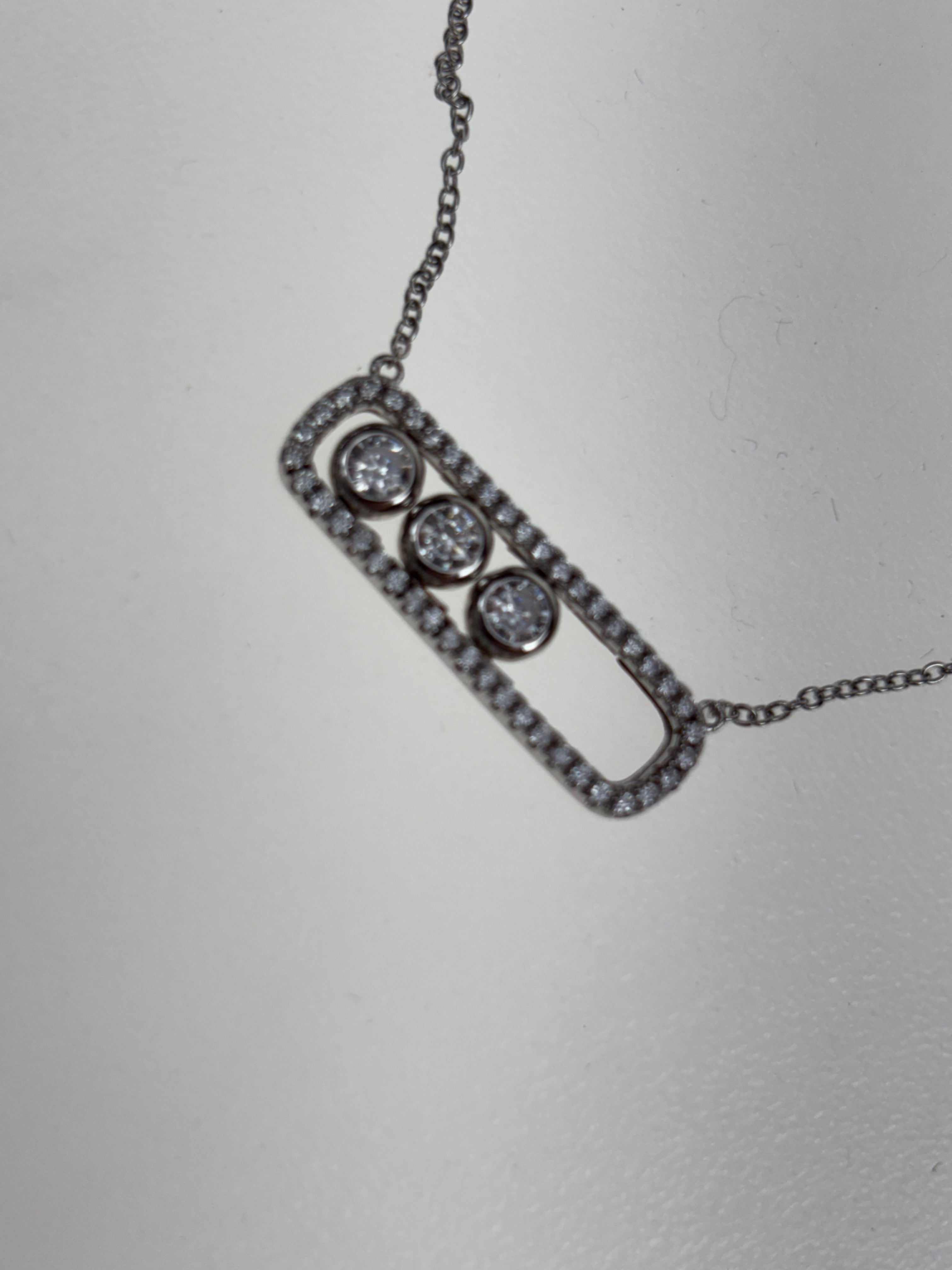 Halskette 925er Silber mit Zirkoniasteinen