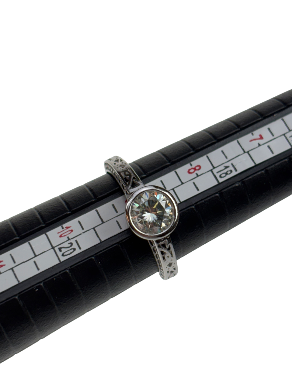 1,51 Ct weißer Moissanit Rundschliff 925er Silberring Größe 9