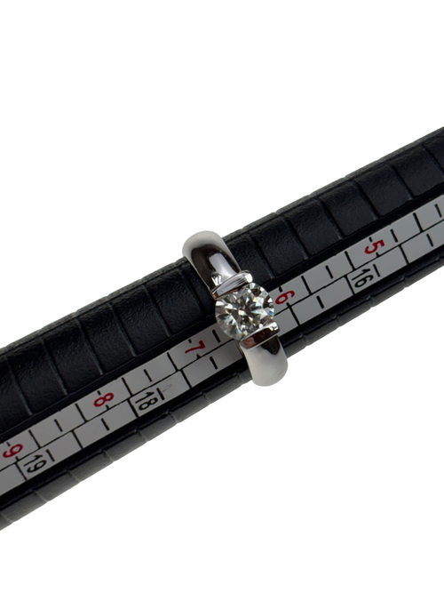 1,05 Ct weißer Moissanit Rundschliff Silberring 925er Größe 6,5