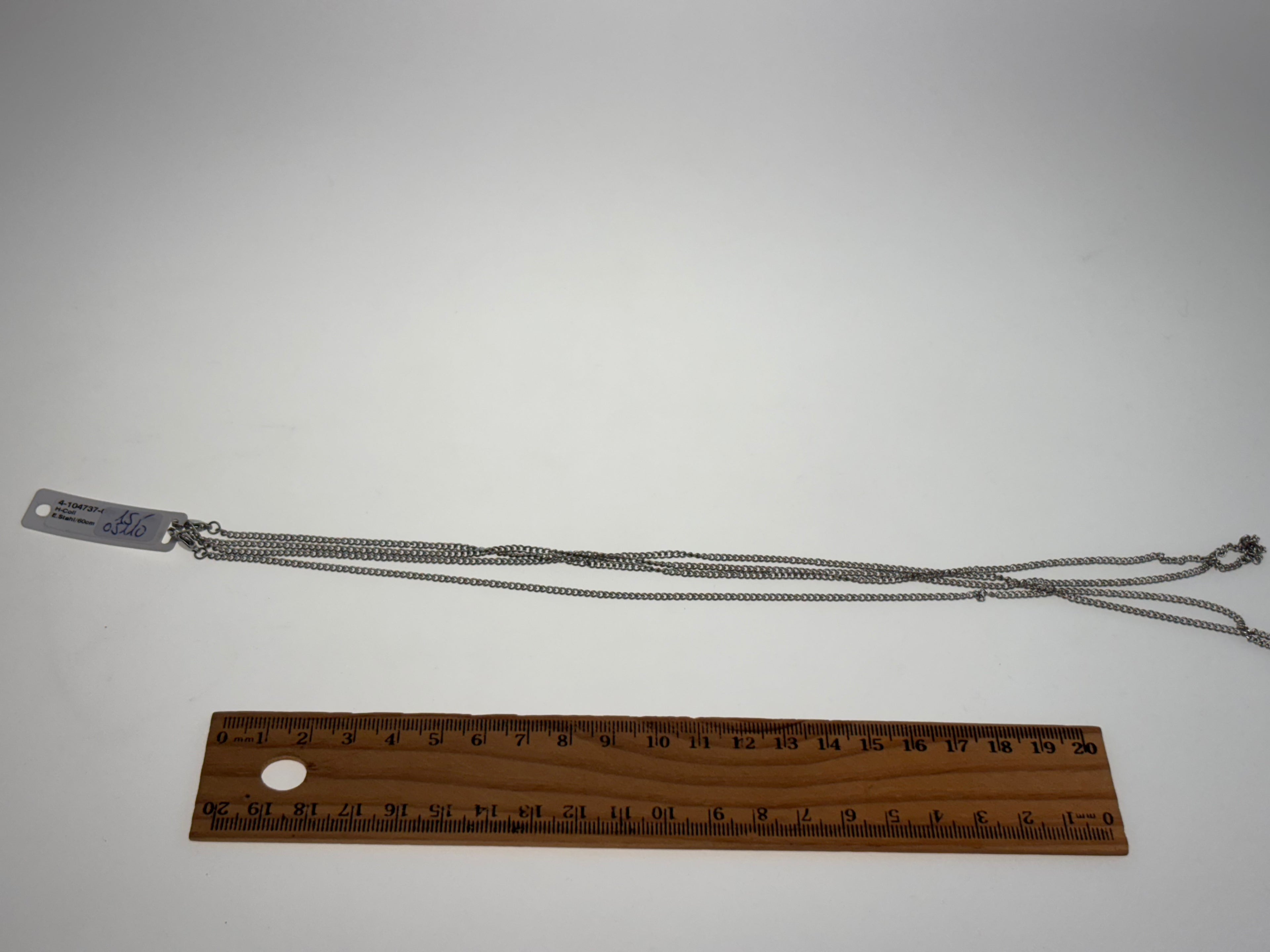 silberfarbige Halskette, 60 cm, Edelstahl