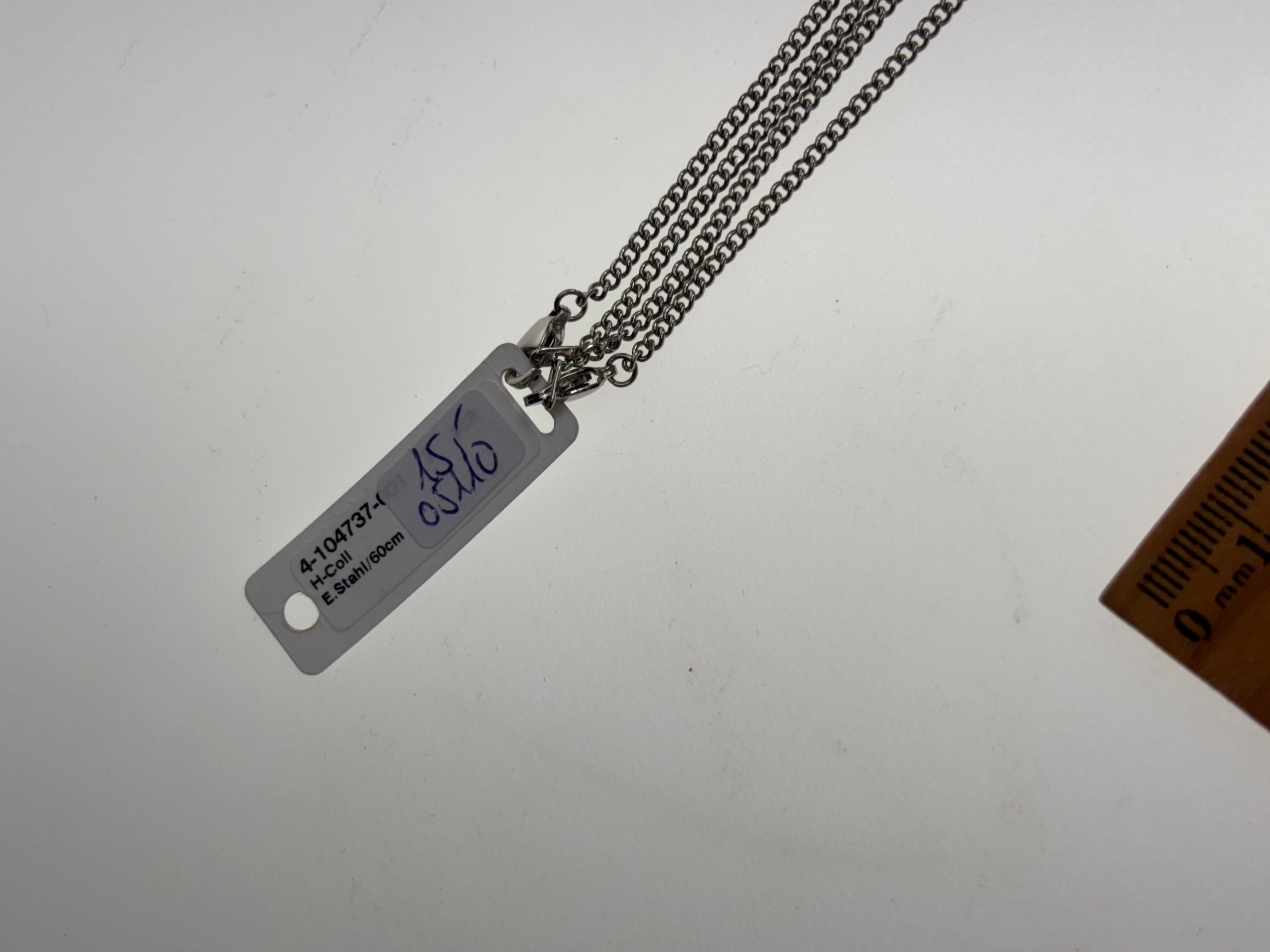 silberfarbige Halskette, 60 cm, Edelstahl