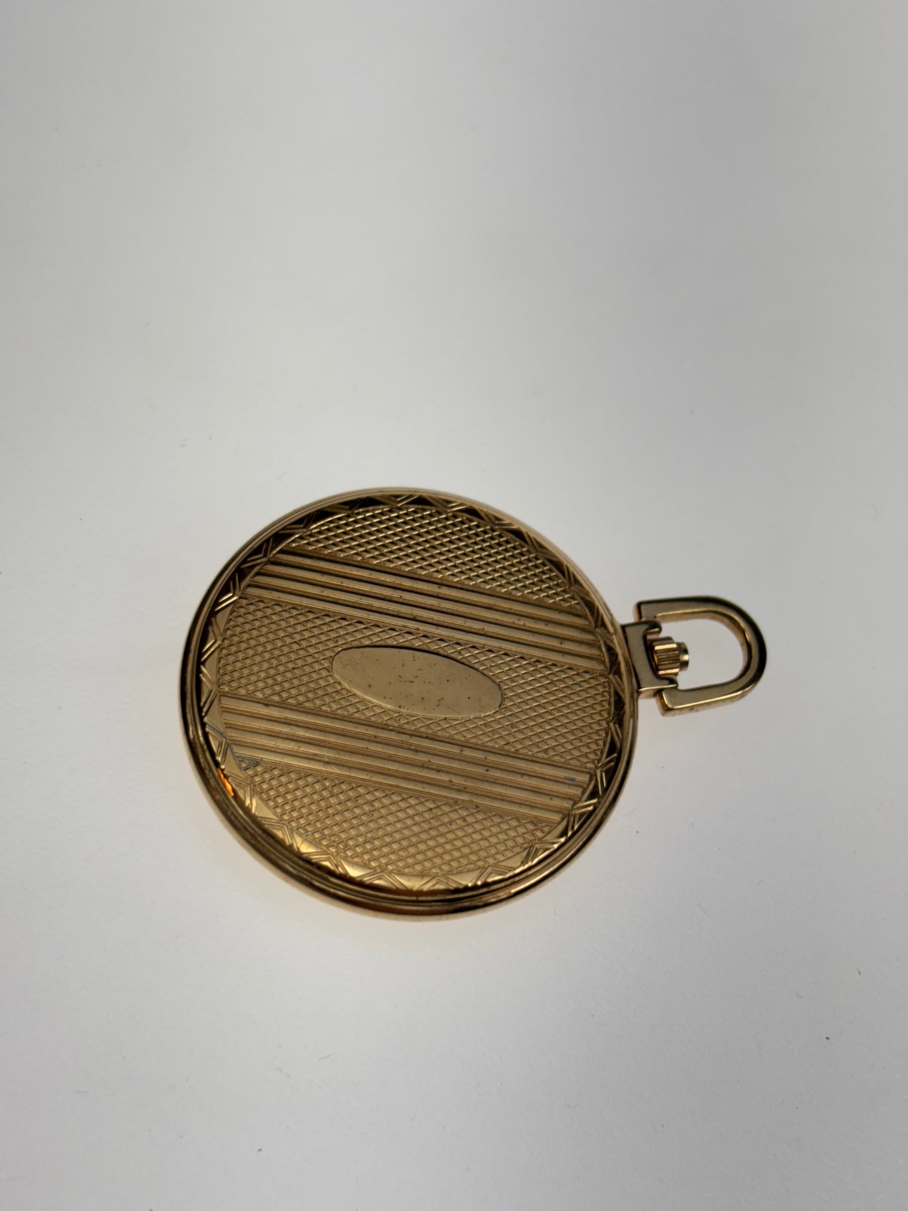 goldfarbige Taschenuhr, Carvin M, Quartz, Swiss made NOS