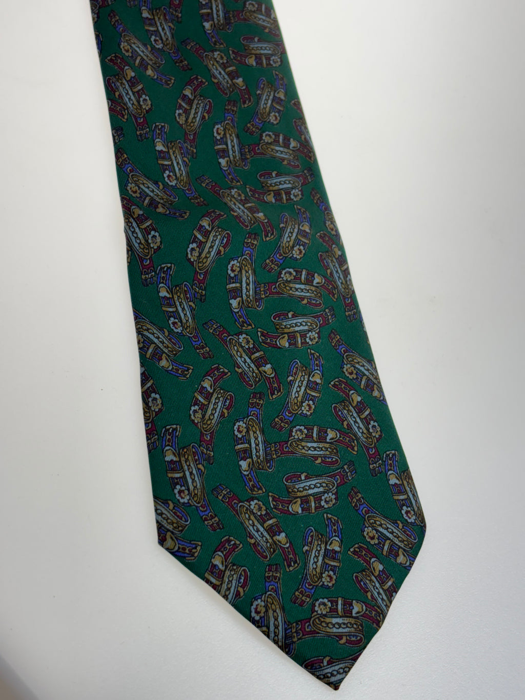 grüne lebhafte Surprise Krawatte mit Gürtelmuster aus Firenze, Italy