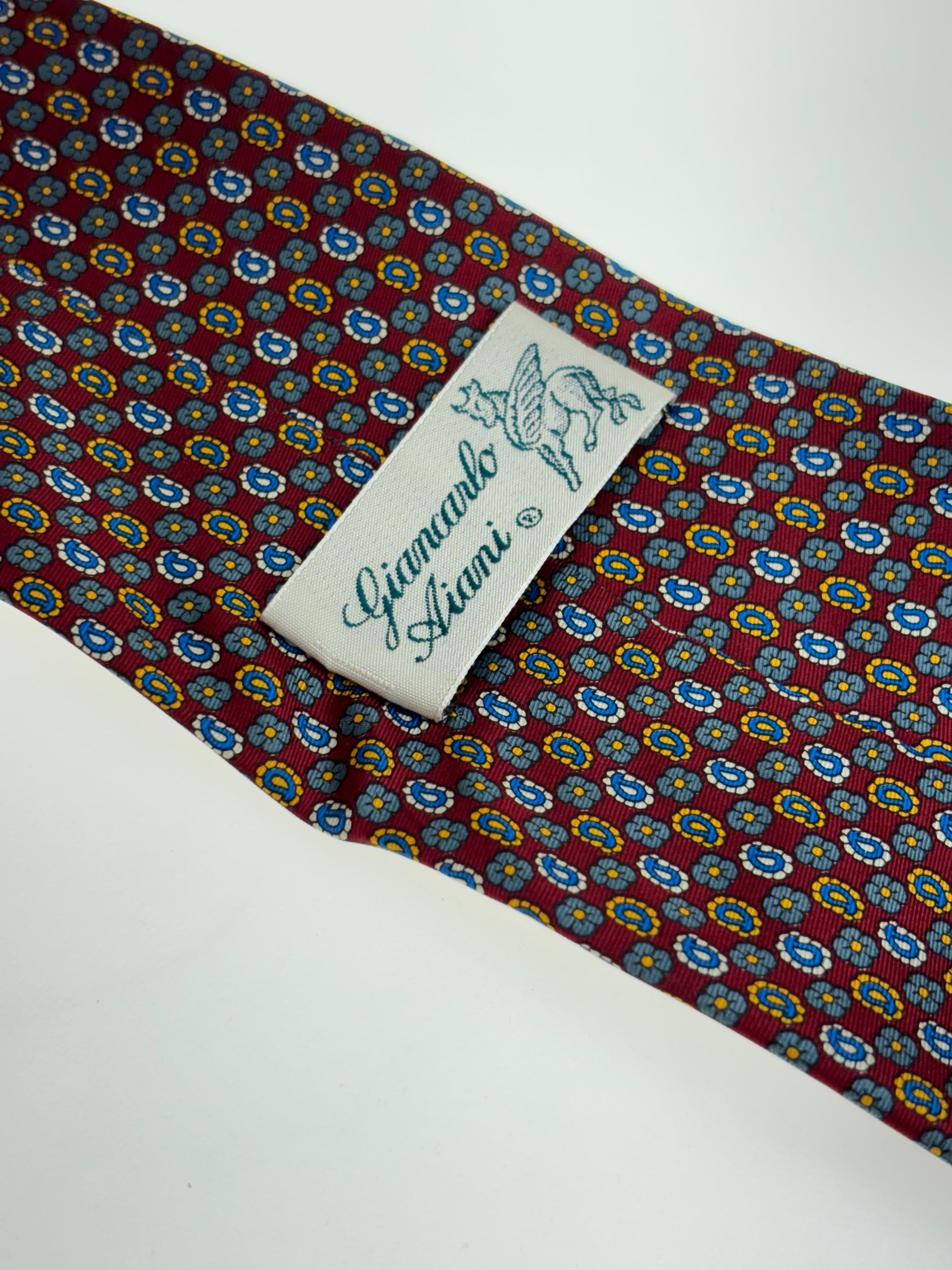 rote geometrische Blümchen Krawatte, Giancarlo Aiani