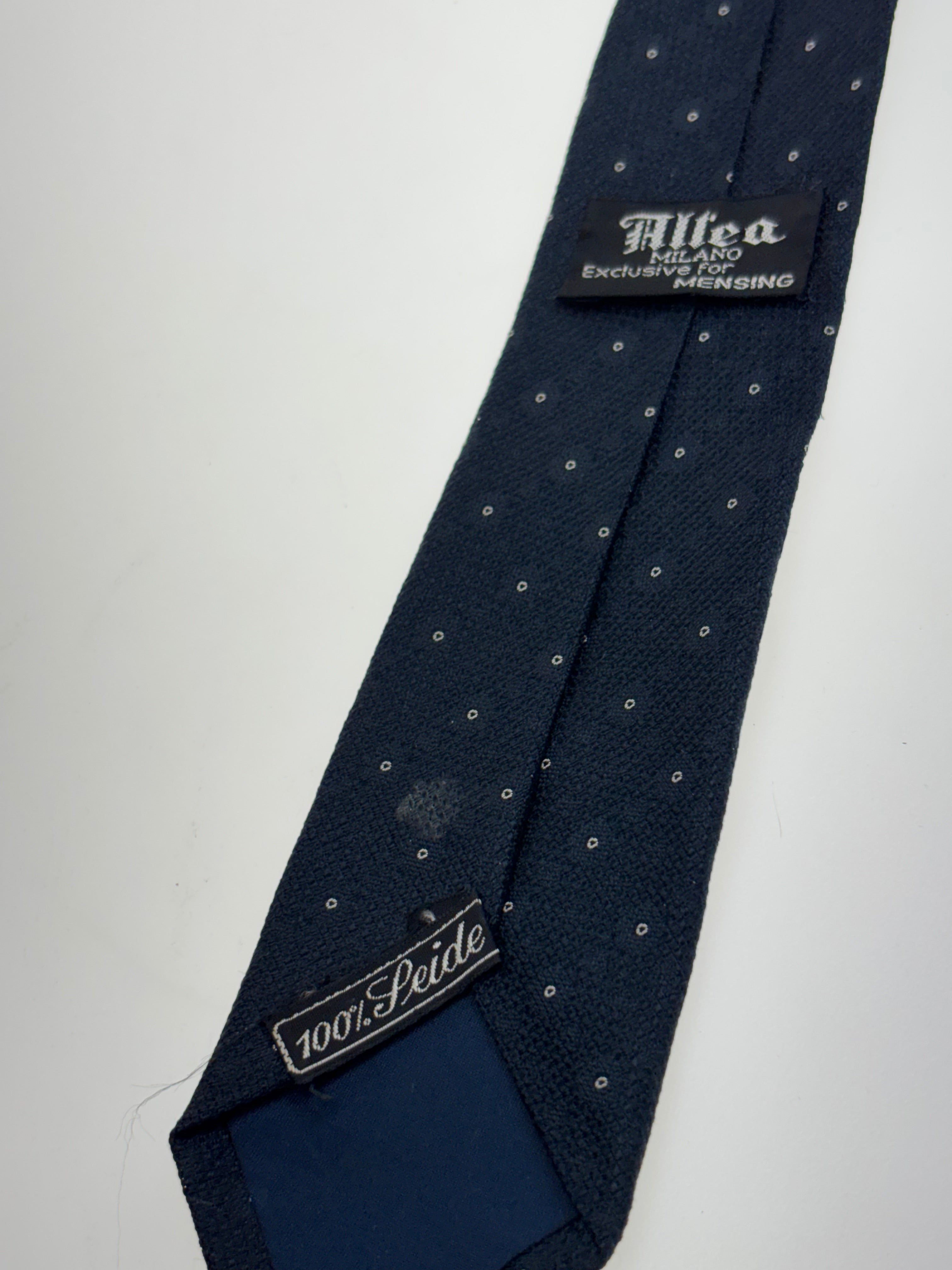 blaue Krawatte mit dezenten weißen Kringeln 100% Seide, Altea Milano Exclusive for Mensing