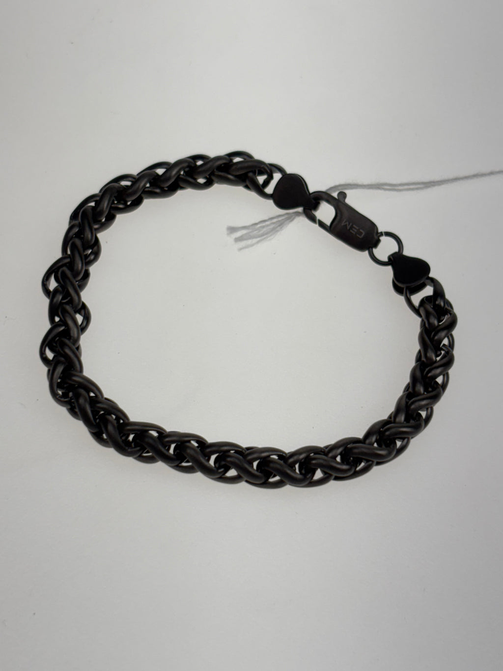 schwarzes geketteltes Armband aus Edelstahl 21 cm