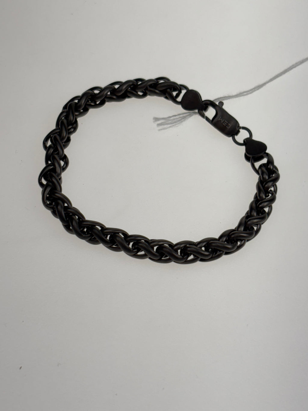 schwarzes geketteltes Armband aus Edelstahl 21 cm