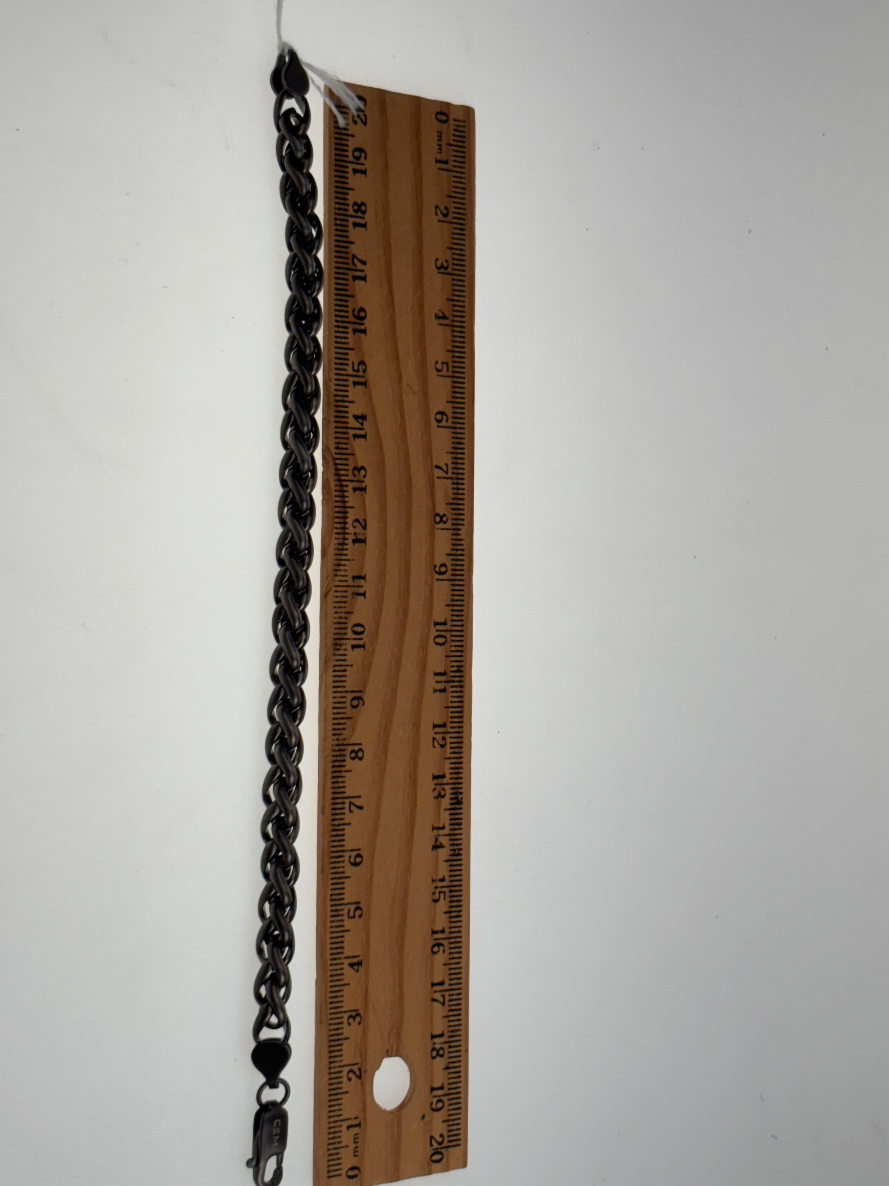 schwarzes geketteltes Armband aus Edelstahl 21 cm